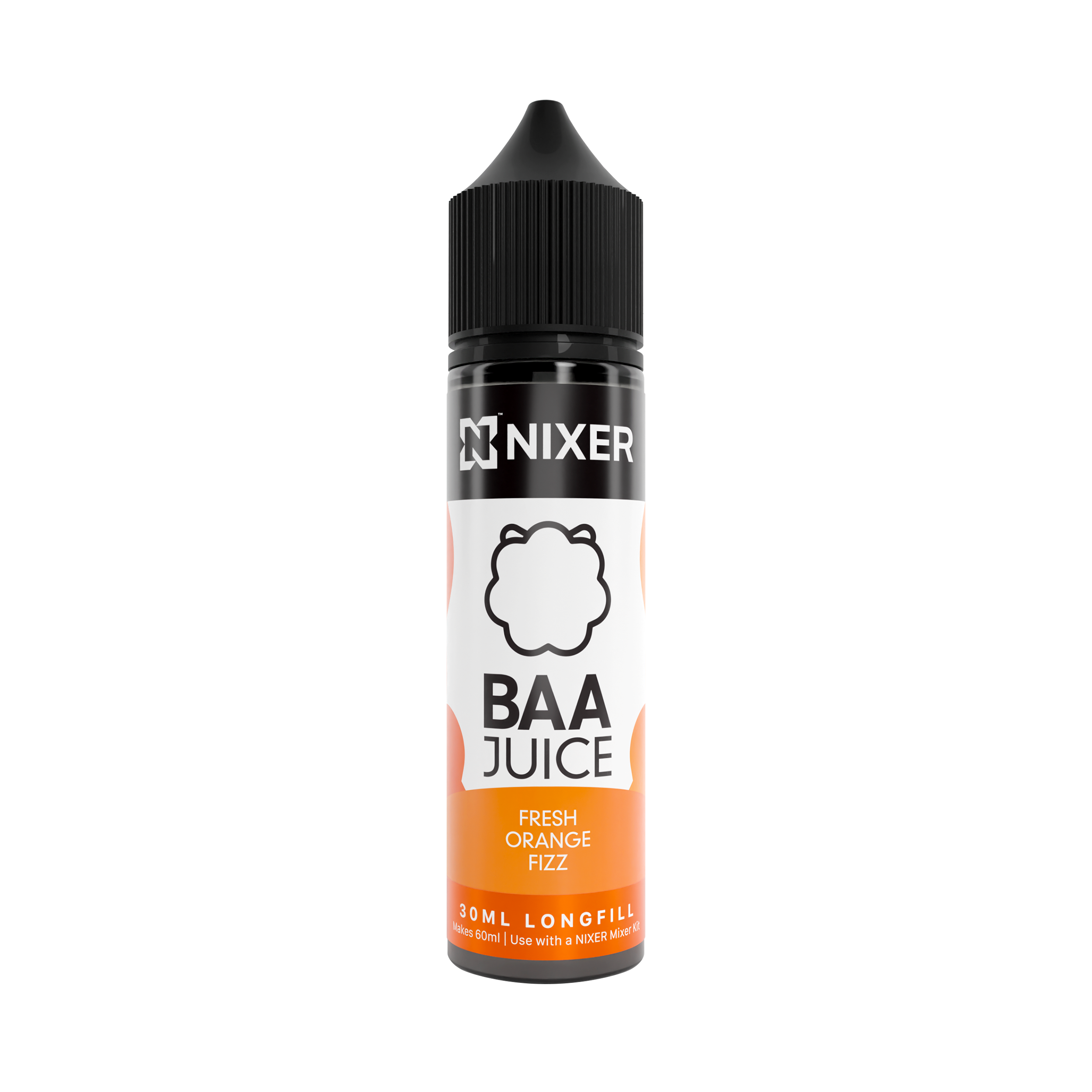 NIXER Bar, Fusion - Baa Juice Fresh Orange Fizz (Longfill)
